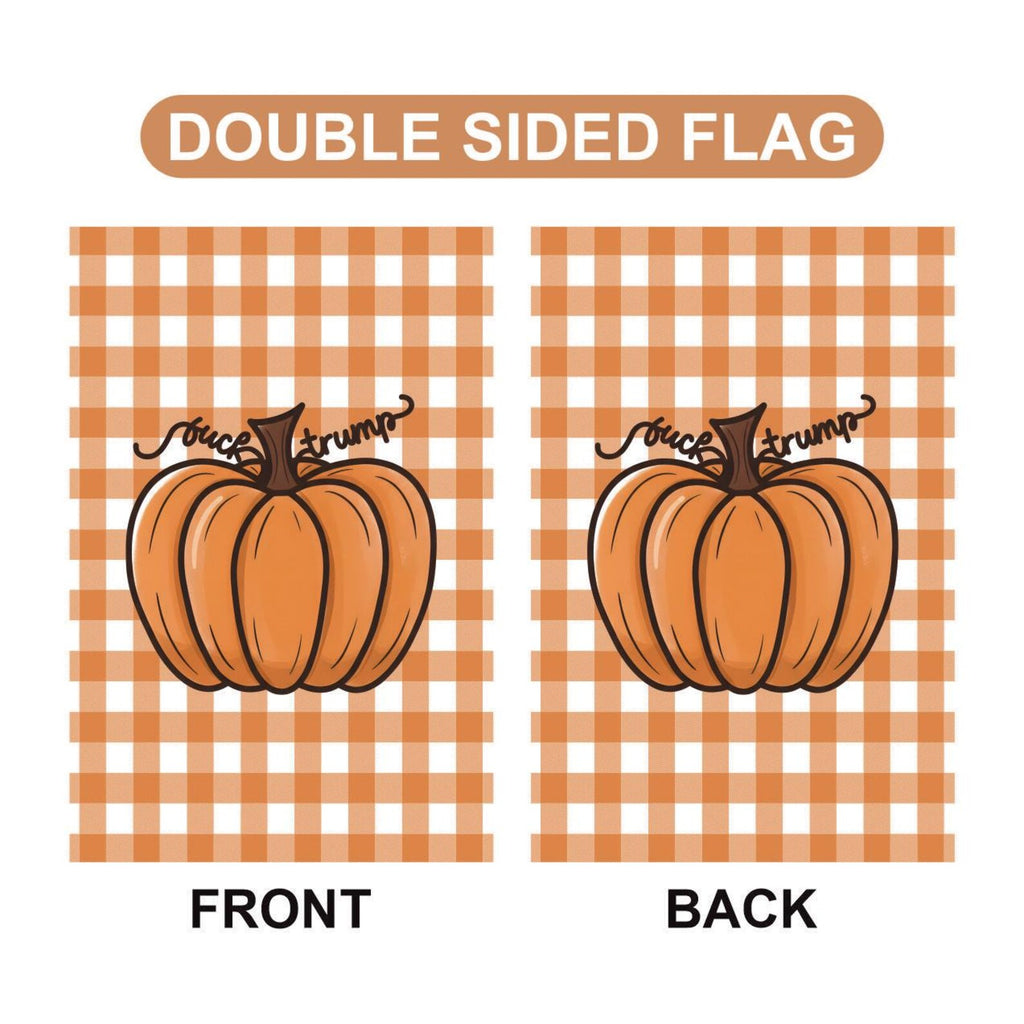 Anti-Trump Autumn Pumpkin Protest Garden Flag, Thanksgiving Resist Fascism Yard Flag, Subtle Political Decor, Harvest Fall Outdoor Flag