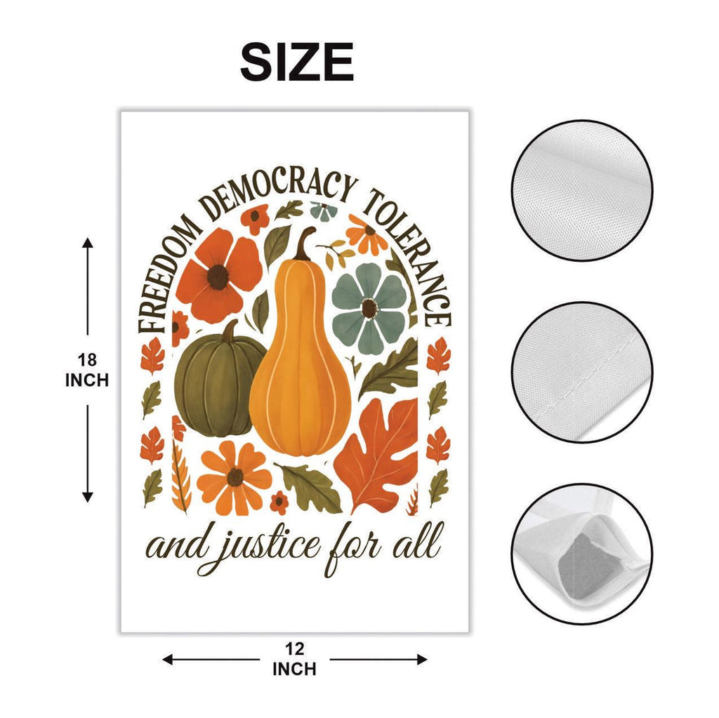 Anti-Trump Autumn Pumpkin Protest Garden Flag, Thanksgiving Resist Fascism Yard Flag, Subtle Political Decor, Harvest Fall Outdoor Flag