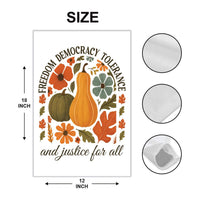 Anti-Trump Autumn Pumpkin Protest Garden Flag, Thanksgiving Resist Fascism Yard Flag, Subtle Political Decor, Harvest Fall Outdoor Flag