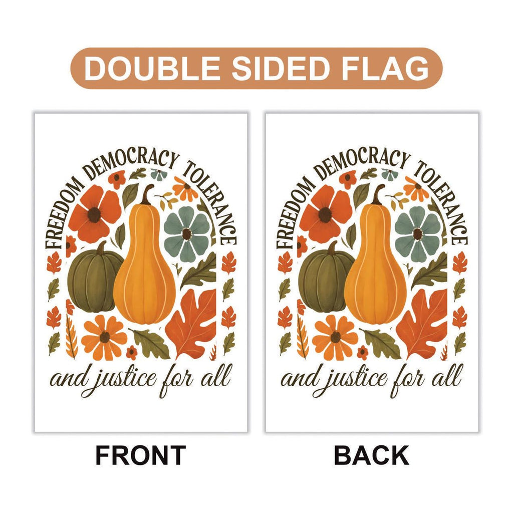 Anti-Trump Autumn Pumpkin Protest Garden Flag, Thanksgiving Resist Fascism Yard Flag, Subtle Political Decor, Harvest Fall Outdoor Flag