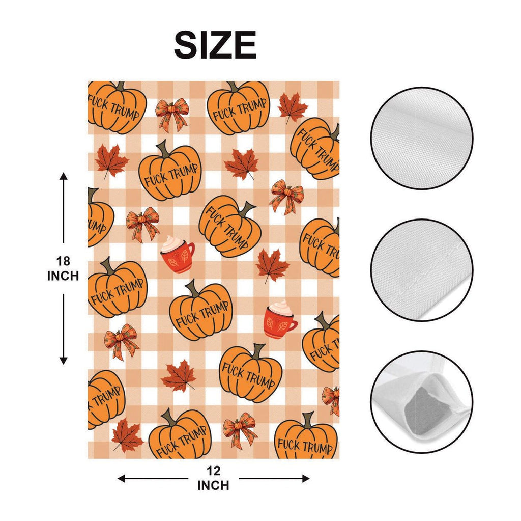 Anti-Trump Autumn Pumpkin Protest Garden Flag, Thanksgiving Resist Fascism Yard Flag, Subtle Political Decor, Harvest Fall Outdoor Flag