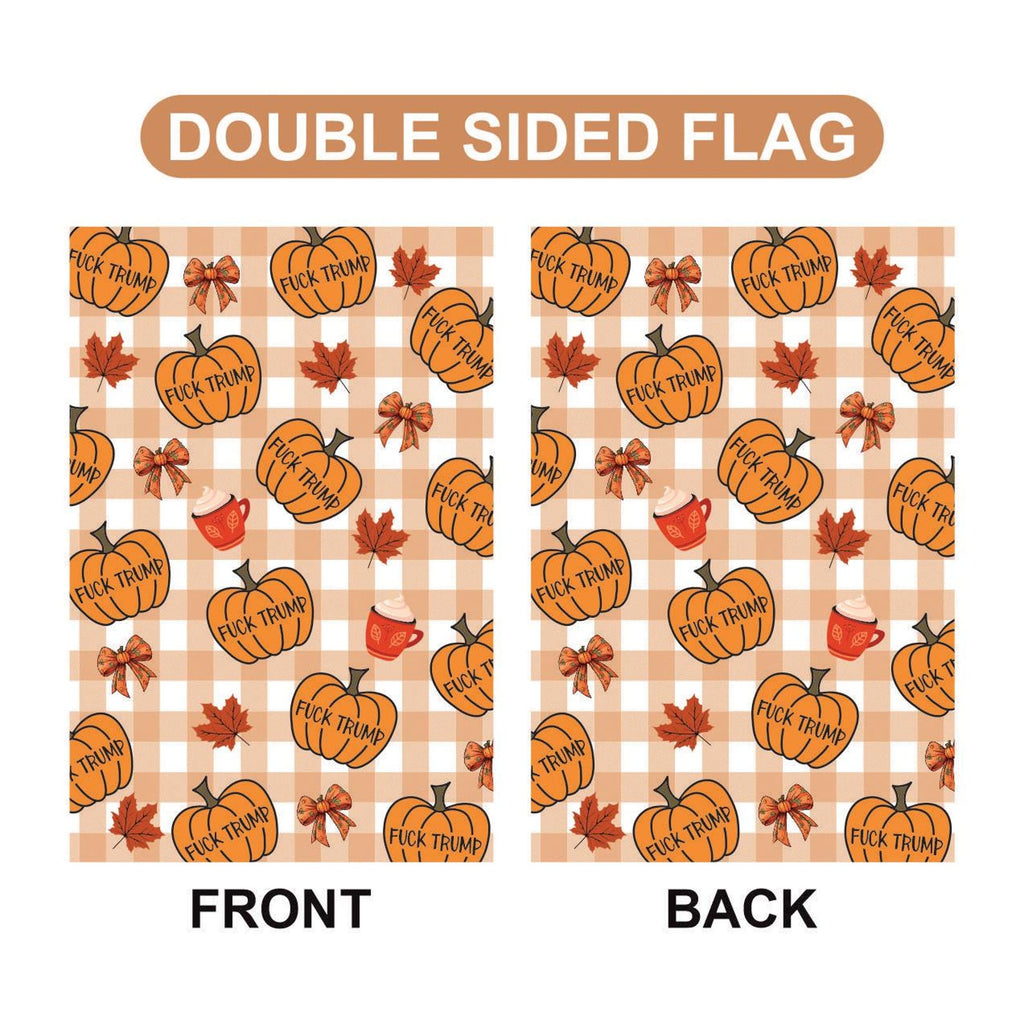 Anti-Trump Autumn Pumpkin Protest Garden Flag, Thanksgiving Resist Fascism Yard Flag, Subtle Political Decor, Harvest Fall Outdoor Flag