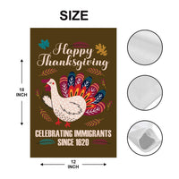 Celebrating Immigrants Since 1620 Garden Flag, Pro-Immigration Yard Flag, Fall Thanksgiving Equality Decor, Liberal Outdoor Statement Flag