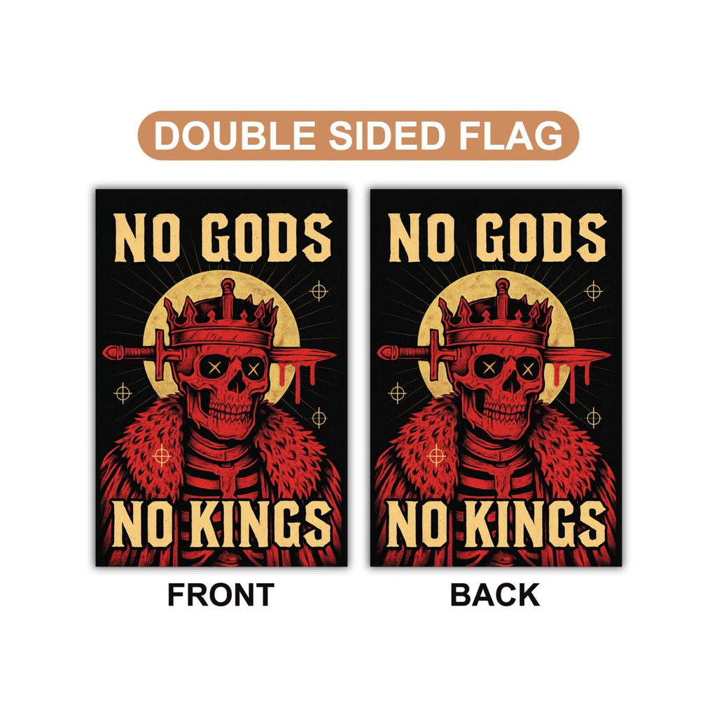 No Kings In America Protest Garden Flag, Double Sided, Democracy Not Oligarchy, Anti-Trump, Resist Racism Flag, Resist Fascism Flag