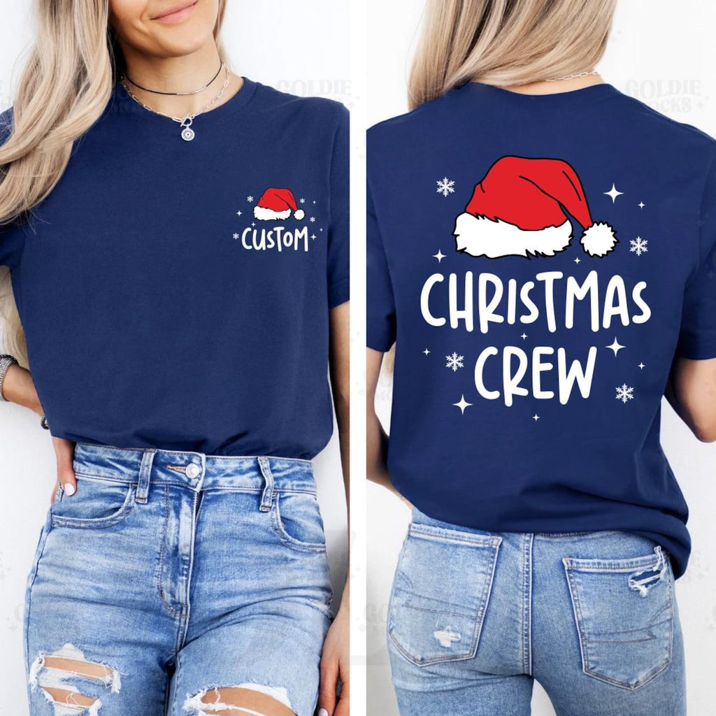 Custom Christmas Crew Sweatshirt, Personalized Christmas Party Shirt, Family Matching Sweatshirt, Front Back