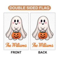 Ghost Garden Flag, Fall Thanksgiving Outdoor Yard Decoration, Spooky Autumn Welcome Sign, Weather-Resistant Patio Accent, Cute Ghost Decor