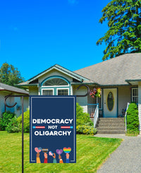 No Kings In America Garden Flag, 12x18 Inch Double Sided, Democracy Not Oligarchy, Anti-Trump Flag, Resist Racism Flag, Resist Fascism Flag