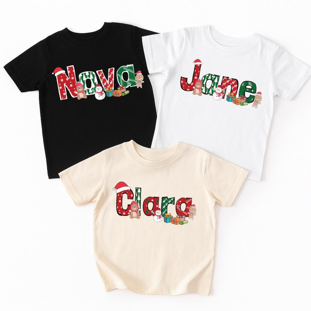 Custom Christmas Kids Shirt, Personalized Christmas Name Shirt, Toddler Christmas Tee
