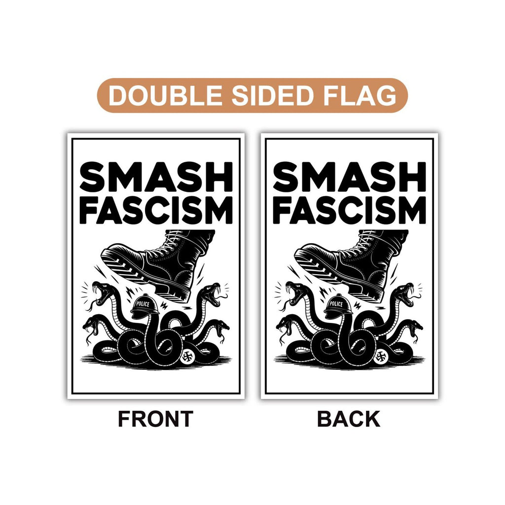 FIGHT FASCISM Garden Flag, 12x18 Inch Double Sided, Democracy Not Oligarchy, Anti-Trump Flag, Resist Racism, Resist Fascism