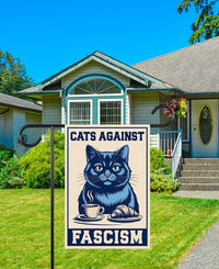 Cats Against Fascism Protest Garden Flag, Double Sided, No Kings In America Protest, Anti-Trump Flag, Resist Racism, Resist Fascism Flag
