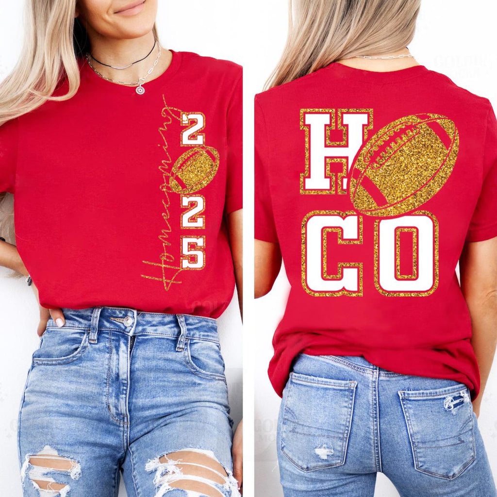 Hoco 2025 Shirt, Homecoming 2025 Shirt, High School Homecoming Football Tee, Front Back
