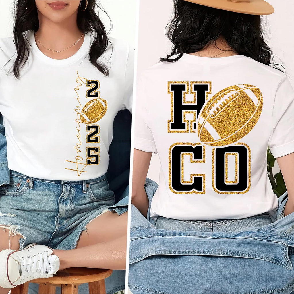 Hoco 2025 Shirt, Homecoming 2025 Shirt, High School Homecoming Football Tee, Front Back