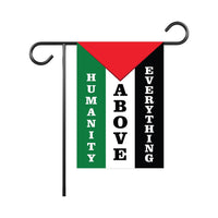 Free Palestine Garden Flag, Humanity Above Everything Yard Flag, Palestinian Support Outdoor Decor, Gaza Aid Double Sided Protest Banner