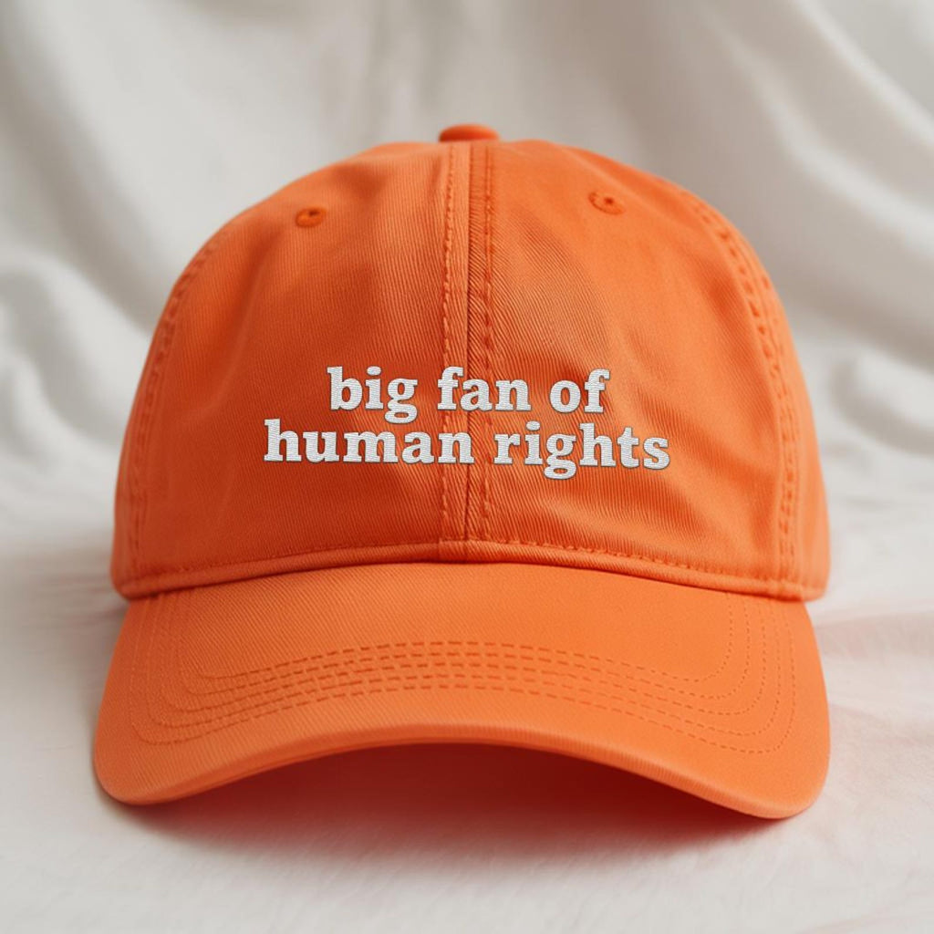 Big Fan Of Human Rights Hat, Equality & Social Justice Embroidered Cap, Anti Trump Dad Hat, Political Protest Hat, Activist Statement Hat