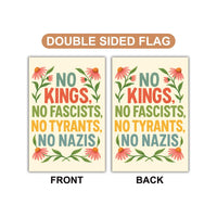 No Kings In America Garden Flag, 12x18 Inch Double Sided, Democracy Not Oligarchy, Anti-Trump Flag, Resist Racism Flag, Resist Fascism Flag