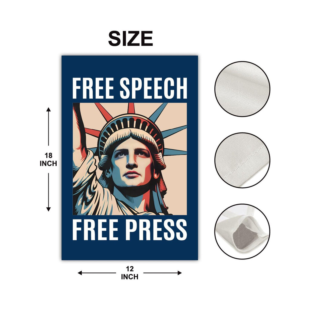 Free Speech Free Press Protect Democracy Garden Flag, Double Sided, Resist Hate, Anti-Trump, Resist Racism, Resist Fascism, Political Flag