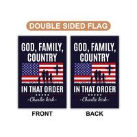 God Family Country Garden Flag, A True Patriot Charlie Kirk Yard Flag, Charlie Kirk Is My Hero Outdoor Flag, Charlie Kirk Freedom Flag