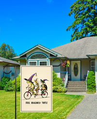 Frog Dragonfly Turtle Halloween Protest Garden Flag, Double Sided, No Kings In America, Protect Democracy, Anti-Trump, Resist Fascism Flag