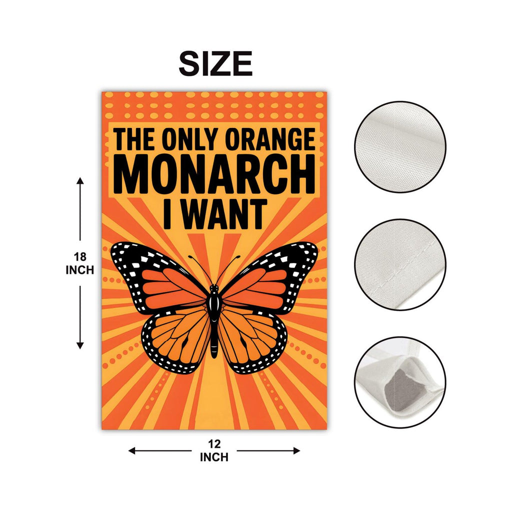 No Kings In America Garden Flag, Double Sided, The Only Orange Monarch I Want, Anti-Trump, Resist Racism Flag, Resist Fascism Flag