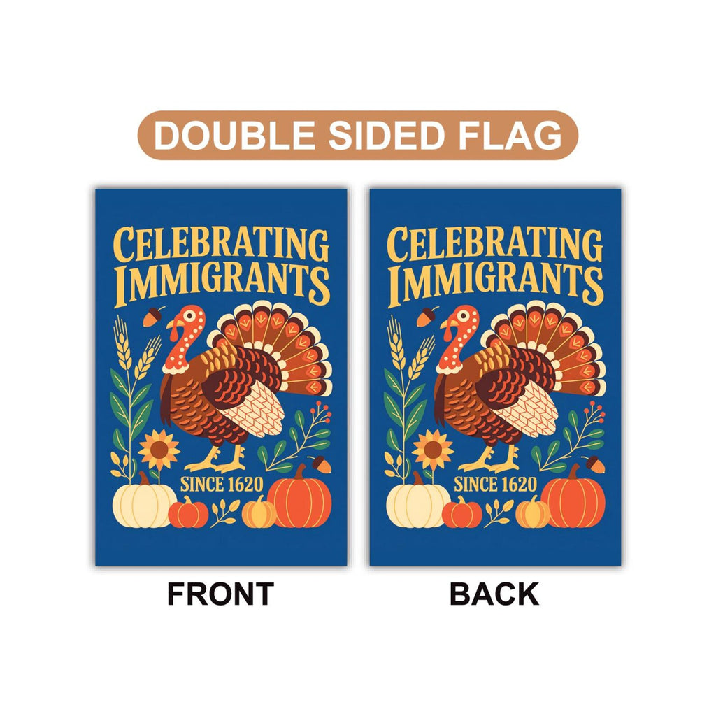 Anti-Trump Pro Immigrant Fall Protest Garden Flag, Thanksgiving Resist Fascism Yard Flag, Subtle Political Decor, Harvest Fall Outdoor Flag