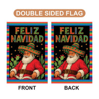Feliz Navidad Garden Flag, Double Sided, Mexican Christmas Decoration, Spanish Winter Holiday Party Yard Flag, Front Yard Welcome Sign