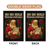 Hold Them Accountable Epstein List Protest Garden Flag, Double Sided, Santa No Kings Protect Democracy, Anti-Trump Flag, Resist Fascism Flag