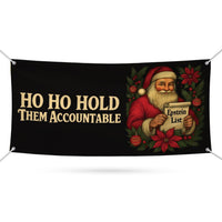 Christmas Hold Them Accountable Epstein List Banner Sign - Anti-Trump, Protect Democracy, Resist Fascism Vinyl Banner with Metal Grommets