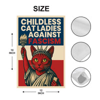 Childless Cat Ladies Against Fascism Protest Garden Flag, Double Sided, No Kings, Protect Democracy, Anti-Trump Flag, Resist Fascist Flag