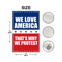 We Love America Protest Garden Flag, Double Sided, No Kings In America, Protect Democracy, Anti-Trump Flag, Anti Fascist Flag