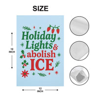 Holiday Lights & Abolish ICE Christmas Protest Garden Flag, Double Sided, No Kings In America, Pro Democracy, Anti-Trump, Anti Fascist Flag