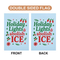 Holiday Lights & Abolish ICE Christmas Protest Garden Flag, Double Sided, No Kings In America, Pro Democracy, Anti-Trump, Anti Fascist Flag