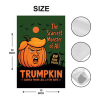 Trumpkin Halloween Protest Garden Flag, Double Sided, No Kings In America, Protect Democracy, Anti-Trump Flag, Resist Fascist Flag