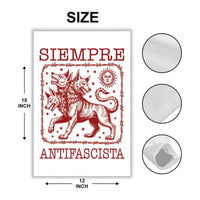 Siempre Antifascista Protest Garden Flag, Double Sided, No Kings In America, Protect Democracy, Anti-Trump Flag, Anti Fascist Flag