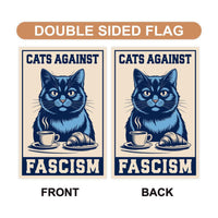 Cats Against Fascism Protest Garden Flag, Double Sided, No Kings In America Protest, Anti-Trump Flag, Resist Racism, Resist Fascism Flag