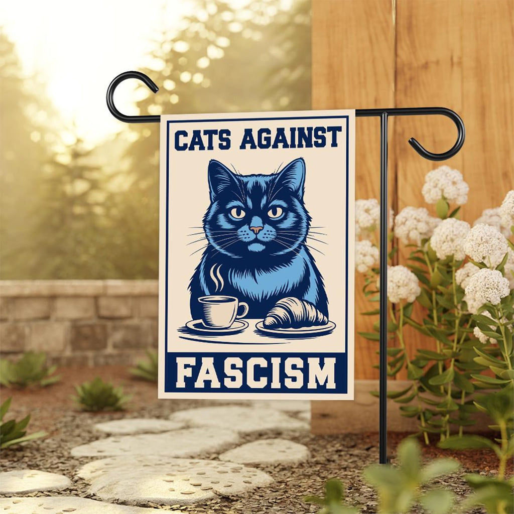Cats Against Fascism Protest Garden Flag, Double Sided, No Kings In America Protest, Anti-Trump Flag, Resist Racism, Resist Fascism Flag