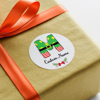 Personalized Christmas Present Labels, Custom Vinyl Sticker Sheets, Xmas Gift Name Tags, Holiday Wrapping Labels, Any Name Stickers