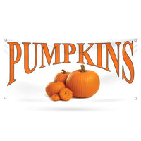 Pumpkins Banner Sign - 13 Oz Heavy Duty Waterproof Pumpkins Sale Vinyl Banner With Metal Grommets