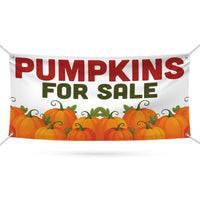 Pumpkins for Sale Banner Sign - 13 Oz Heavy Duty Waterproof Pumpkins Sale Vinyl Banner With Metal Grommets