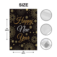 Happy New Year 2026 Garden Flag, New Year’s Eve Yard Flag, Holiday Welcome New Year Fence Front Porch Yard Decorations, Eve Party Decor Flag
