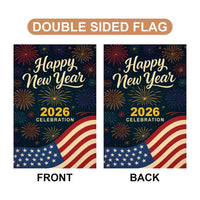 Happy New Year 2026 Garden Flag, New Year’s Eve Yard Flag, Holiday Welcome New Year Fence Front Porch Yard Decorations, Eve Party Decor Flag