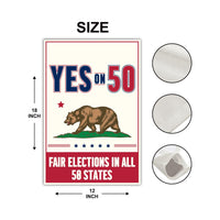 Yes on Prop 50 Garden Flag, Election Rigging Response Act Yard Flag, Anti-Gerrymandering California Flag, Political Outdoor Lawn Banner
