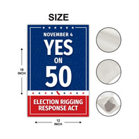 Yes on Prop 50 Garden Flag, Election Rigging Response Act Yard Flag, Anti-Gerrymandering California Flag, Political Outdoor Lawn Banner