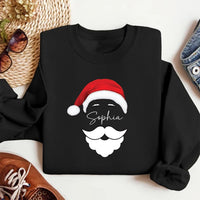 Custom Family Christmas Name Sweatshirt, Santa’s Hat Family Christmas Shirt, Personalized Christmas Family Sweatshirt