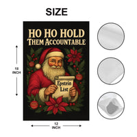 Hold Them Accountable Epstein List Protest Garden Flag, Double Sided, Santa No Kings Protect Democracy, Anti-Trump Flag, Resist Fascism Flag