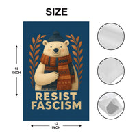 Resist Fascism Christmas Protest Garden Flag, Double Sided, No Kings In America, Protect Democracy, Anti-Trump Flag, Anti Fascist Flag
