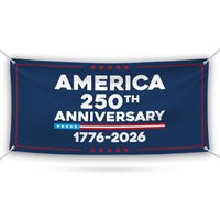 America 250 Anniversary 250 YEARS Banner Sign - Anti-Trump, No Kings, Protect Democracy, Resist Fascism Vinyl Banner with Metal Grommets