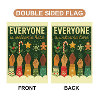 Everyone is Welcome Here Protest Garden Flag, Christmas Winter Flag, Anti-Trump, No Kings In America, Protect Democracy, Anti Fascist Flag