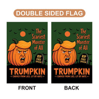 Trumpkin Halloween Protest Garden Flag, Double Sided, No Kings In America, Protect Democracy, Anti-Trump Flag, Resist Fascist Flag