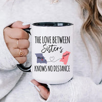 Custom Sisters Mug, Long Distance Sister Gift, Big Sister Little Sister Coffee Cup, Sister Birthday Gift, Best Sister Moving Away Present