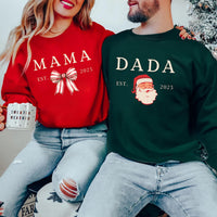 Christmas First Birthday Sweatshirt, Family Santa 1st Birthday Shirt, Mama Dada Matching Sweatshirt